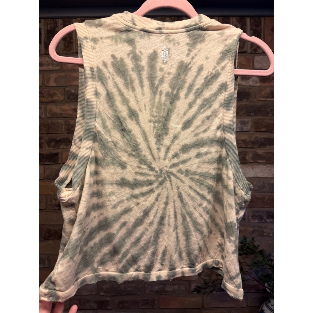 Free People Movement Tie Dye Muscle Tank Top Sage Green XS FP Movement Crop